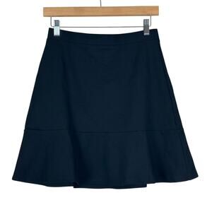 Loft Skirt Womens S Black A-Line Flared Minimalist Preppy Classic Dark Academia